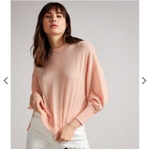 NEW TED BAKER Nicci Sleeve Detailed Jumper Linen and Cotton
